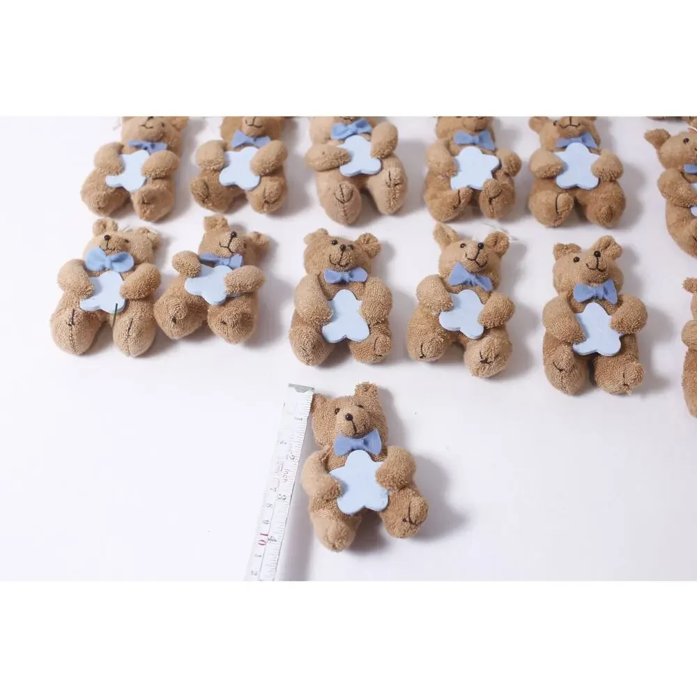 Cute Small Teddy Bears Holding Stars Plush Ornaments Set of 19 ~ 260209-WH 968